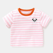 嬰兒衣服短袖T恤卡通夏季男童3歲夏裝1-2兒童寶寶女小童半袖上衣 粉紅色 100cm