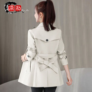 風(fēng)衣女短款英倫風(fēng)2025春秋季新款氣質(zhì)休閑時(shí)尚高級休閑短外套女 米白色 XL_115-130斤