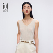 水云間·SHUI YUN JIAN2024夏季新款V萊賽爾透氣簡約休閑女裝打底衫小背心上衣 灰白 M