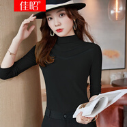 佳昭 韓版針織白色長(zhǎng)袖上衣女裝2022秋季新款顯瘦時(shí)尚氣質(zhì)設(shè)計(jì)感鏤空洋氣西裝內(nèi)搭時(shí)尚修身大衣打底衫秋 黑色 S碼80-90斤