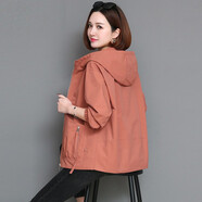 穆夏百合2025年春秋季新款女裝時(shí)尚休閑女士連帽夾克工裝短外套女上衣風(fēng)衣 焦糖色 L