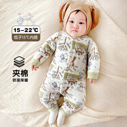 婧麒（JOYNCLEON）嬰兒衣服春秋冬夾棉寶寶連體衣純棉保暖新生兒衣服冬季外出哈衣 城堡公主兔【夾棉款】 59