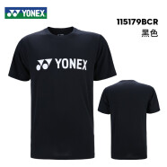 YONEX尤尼克斯羽毛球服短袖运动T恤速干衣服yy团购队服 115179 多色 黑色男款115179-007 S