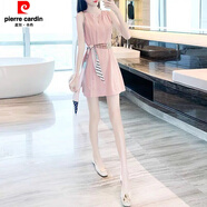 皮爾卡丹國際品牌名媛連衣裙2025新款小個(gè)子氣質(zhì)仙女裙收腰顯瘦無(wú)袖超仙裙 粉色 XL