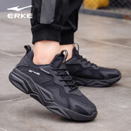 鴻星爾克（ERKE）男鞋運動(dòng)鞋男冬季新款男鞋網(wǎng)面防水休閑老爹鞋跑步鞋輕便跑鞋網(wǎng)鞋 正黑/正白2340 39