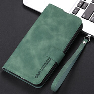 珀睿茵適用華為榮耀暢玩40s手機殼WDY一AN00翻蓋保護皮套5g雙面全包防摔4OS軟硅膠WDYANOO帶 暢玩40s【蒼嶺綠】磨砂防手汗 鋼化膜+手繩 榮耀其他型號