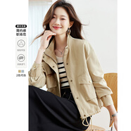 梵希蔓卡其色休閑時(shí)尚工裝風(fēng)短外套2025年春季新款寬松設計感上衣 M3976 卡其色 M