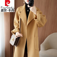 皮爾卡丹（pierre cardin）品牌女裝2025秋冬高端雙面羊絨大衣女中長(zhǎng)款韓版新品羊毛呢外套 駝色 【同款】 M 118-138斤