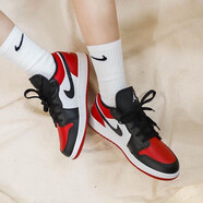 耐克（NIKE）板鞋aj1男女鞋Low情侶新款低幫輕便防滑運動休閑籃球鞋子【尖貨】 553560/553558-612 黑紅腳趾  44