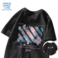 JEANSWEST LIFE真維斯短袖t恤男女情侶款大碼寬松重磅半袖中性風(fēng)潮流純棉體恤潮