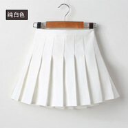 桑紀(jì)（SANGJI）女童百褶裙春秋季2023新款兒童洋氣百搭短裙女孩學(xué)院風(fēng)裙子半身裙 白色【兒童百褶裙】有內(nèi)襯 XS 140