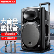 紐曼B12廣場舞12吋戶外大音量藍(lán)牙拉桿音箱便攜電木吉他彈唱樂器音箱演出k歌低音炮地?cái)偫冗m配器