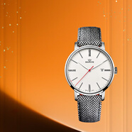 摩紋（Marvin）瑞士手表男士進(jìn)口表商務(wù)經(jīng)典腕表送男女朋友老婆情人節新年禮物 紅針黑白帆布 M025.13.29.96