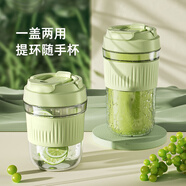 晴碧琳（Qbily）玻璃杯水杯子女士耐高溫玻璃咖啡杯高顏值吸管杯便攜茶杯 雙飲咖啡杯【綠色】 500ml
