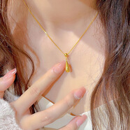 瑞諾黃金水滴項(xiàng)鏈女999足金時(shí)尚新款吊墜鎖骨鏈生日生日禮物送女友 黃金圓球水滴項(xiàng)鏈/金重約5.29g