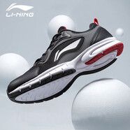 李寧男鞋跑步鞋運動(dòng)鞋透氣跑鞋黑色鞋子男休閑輕便減震回彈運動(dòng)鞋 標準黑/霧霾灰-091 41