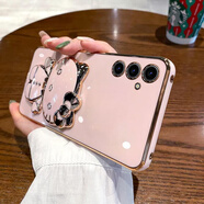 喬歡歡三星A55手機殼A55 5G保護(hù)硅膠套A5560全包galaxya防摔A555g軟sma帶鏡子支架啊samsunga女samsung卡 【櫻花粉】帶KT貓補妝鏡支 三星Galaxy A55