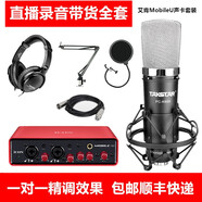 得勝 （TAKSTAR） PC-K600專業(yè)大振膜48V電容麥克風(fēng)手機(jī)電腦通用網(wǎng)紅直播帶貨聲卡錄音話筒唱歌K歌喊麥設(shè)備套裝全套 艾肯Mobile U聲卡套裝變聲器神器/一對(duì)一精調(diào)
