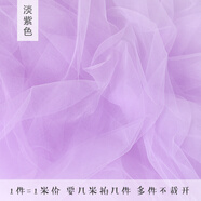 雪歐菲仙女霧紗網(wǎng)紗布料 柔軟細(xì)膩純色蕾絲網(wǎng)紗白色透明薄紗服裝面料 淡紫色/1米價(jià) (寬1.6米)