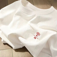 方致短袖t恤女裝白色純棉夏季新款潮流半袖學(xué)生寬松小個(gè)子上衣體恤 花紋中國(guó) M 【90-110斤】