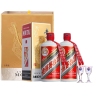 茅台（MOUTAI）贵州茅台酒 飞天茅台53度 酱香型白酒 53度 500mL 2瓶 礼盒装2023年份