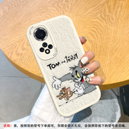 美齡美麗適用華為榮耀50手機(jī)殼貓和老鼠honor9xpro全包50SE硅膠X50i軟殼X10卡通情侶個(gè)性8x 古董白-米白湯姆與杰瑞 榮耀V40