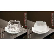 溥畔玻璃小茶杯日式冰凍燒琉璃杯玻璃茶具套裝品茗小茶杯主人杯 【茶杯+杯墊】各1套 透明款