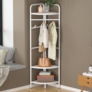 密林衣帽架落地鐵藝衣架臥室轉(zhuǎn)角置物架扇形簡易掛衣架 轉(zhuǎn)角衣帽架白色