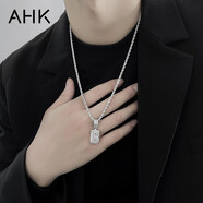 AHK26字母鈦鋼項鏈男女士百搭潮流情侶吊墜情人節生日禮物送男女朋友 潮流滿(mǎn)鉆項鏈 【B】+品牌禮盒