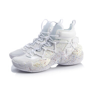李寧（LI-NING）空襲VI Premium籃球鞋男子減震高幫籃球比賽鞋ABAQ011 標(biāo)準(zhǔn)白-3 39
