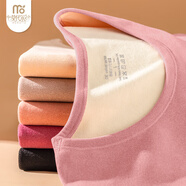 莫代爾無(wú)痕保暖內衣女套裝內衣少女修身秋衣秋褲速暖打底衫加絨睡衣2XL