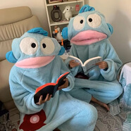 妍藝詩(shī)小丑魚(yú)可愛(ài)搞怪連體情侶睡衣女秋冬季加厚珊瑚絨連帽男士 小丑魚(yú)連體衣帶鞋子 M 建議（152-160CM）