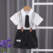 圓圓米米男童裝男寶寶春裝套裝小男孩嬰兒1衣服2小童3夏季4周歲西裝秋款5 SJ-8197襯衫皇冠領(lǐng)帶夏套白色 80 適合65-70cm約3-10個(gè)月