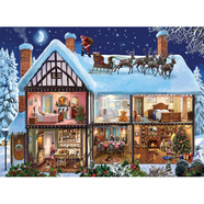 圣誕節巴黎街夜景倫敦新年燈展木質(zhì)拼圖1000片兒童玩具禮物 軍綠色 圣誕12號6000片分