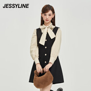 Jessy line秋季專(zhuān)柜款 杰茜萊襯衫連衣裙時(shí)尚套裝 334216249 黑色 XS/155