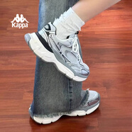 卡帕（Kappa）女鞋增高老爹鞋子女夏季透氣網(wǎng)面鞋休閑運動慢跑鞋 奧運灰 36.5