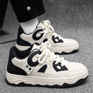 幕亦凡（muyifan）時(shí)尚運動(dòng)男鞋休閑鞋韓版厚底青少年板鞋子男潮流男士平底鞋 白色 39