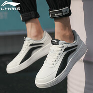 李寧（LI-NING）男鞋小白鞋子運動(dòng)鞋冬春季男士滑板鞋潮流2025新款品牌透氣休閑鞋 雪白/新基礎黑 39