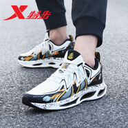 特步（XTEP）動力巢男鞋跑步鞋秋冬季輕便減震透氣跑鞋休閑鞋運動鞋子 帆白/水天藍-烽火26代 41