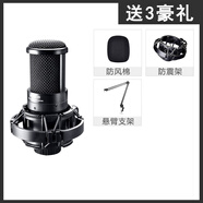 Takstar/得勝 pck220電容麥克風(fēng)主播直播唱歌K歌話(huà)筒錄音聲卡套餐 麥克風(fēng)+懸臂支架