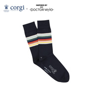 CORGI柯基DOCTOR WHO聯(lián)名條紋襪情侶棉女春季中筒襪男送男友情人節(jié)禮物 Navy-1 女款35-39