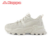 Kappa情侶男女系帶厚底中性潮流跑鞋秋冬新款-K0AZ5MC74 月灰色-133 36