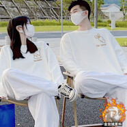 MDlila【兩件套】情侶裝春秋季衣服一男一女衛(wèi)衣2025年新款外套班服定制 男生白+女生白 加絨 M 男生+女生S