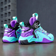 李寧熱斷碼科比男童鞋2025新款秋冬兒童籃球鞋學(xué)生旋轉防滑中大童運動(dòng) 冰藍 37