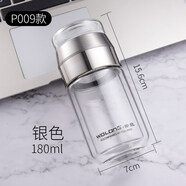 臥龍玻璃杯 臥龍茶水分離泡茶杯個人專用雙層玻璃男女泡茶神器防燙便攜水杯子 180ml銀【玻璃茶倉茶水分離】