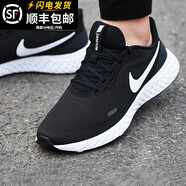 耐克（NIKE）男鞋跑步鞋2025夏季新款運動鞋網(wǎng)面休閑透氣時尚減震舒適慢跑鞋 店長推薦BQ3204-002 黑色/革命5 43