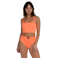 Sunshine 79 女士中腰比基尼泳衣上衣 可拆卸胸墊 可調(diào)節(jié)肩帶 明亮珊瑚色 8