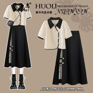 歐迪惠新中式連衣裙女裝2025夏季新款衣服襯衫穿搭顯瘦套裝裙子女中長(cháng)款 圖片色 M