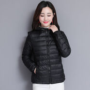 筏芯女棉服百搭潮流棉衣女短款外套冬天女裝2023新款棉服女學(xué)生寬松韓 連帽黑色小棉衣 M  （建議80-95斤）