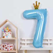 多美憶生日場(chǎng)景布置男孩數字生日氣球道具氛圍布置兒童派對裝飾藍色7
